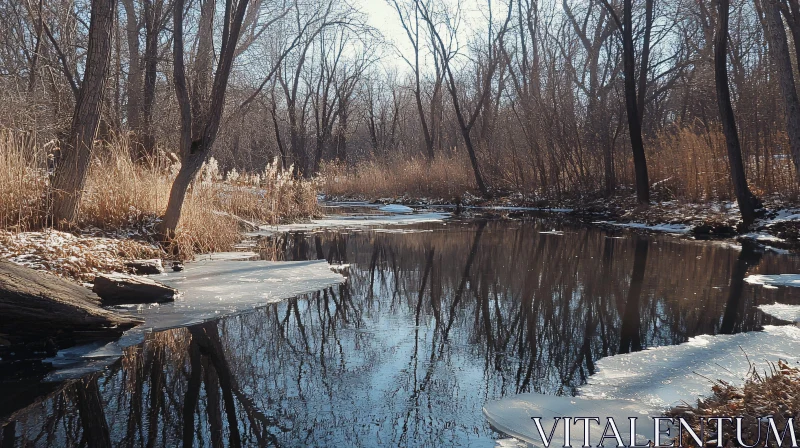 AI ART Peaceful Winter Water Scene