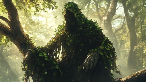 Enigmatic Forest Dweller in Verdant Embrace