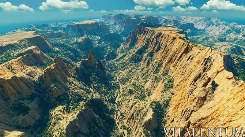 Stunning Aerial Cliffs and Desert Canyons AI Image