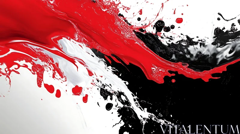 AI ART Energetic Red and Black Art Composition