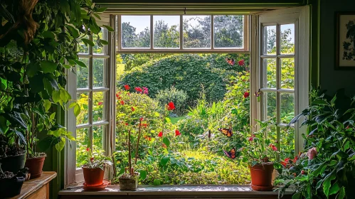 Window to a Blooming Garden