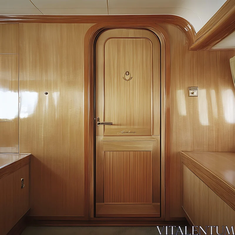 Elegant Wood Paneling and Door AI Image