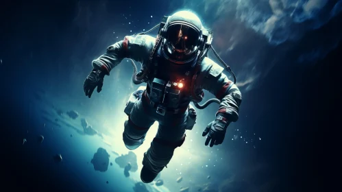 Astronaut's Journey through the Infinite Cosmos