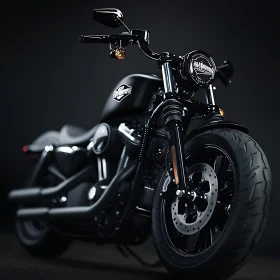 Black Motorcycle Studio Shot