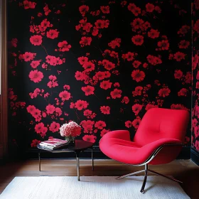 Elegant Room with Red Accents