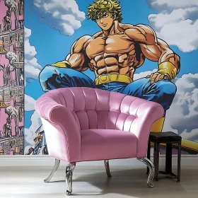 Pink Chair in Anime Room