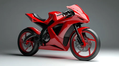 Sportbike in Red Studio Shot