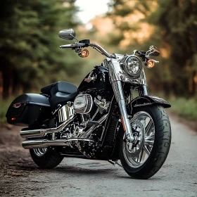 Classic Motorcycle in Natural Setting
