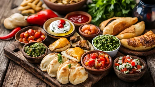 Delicious Appetizer Platter with Dips