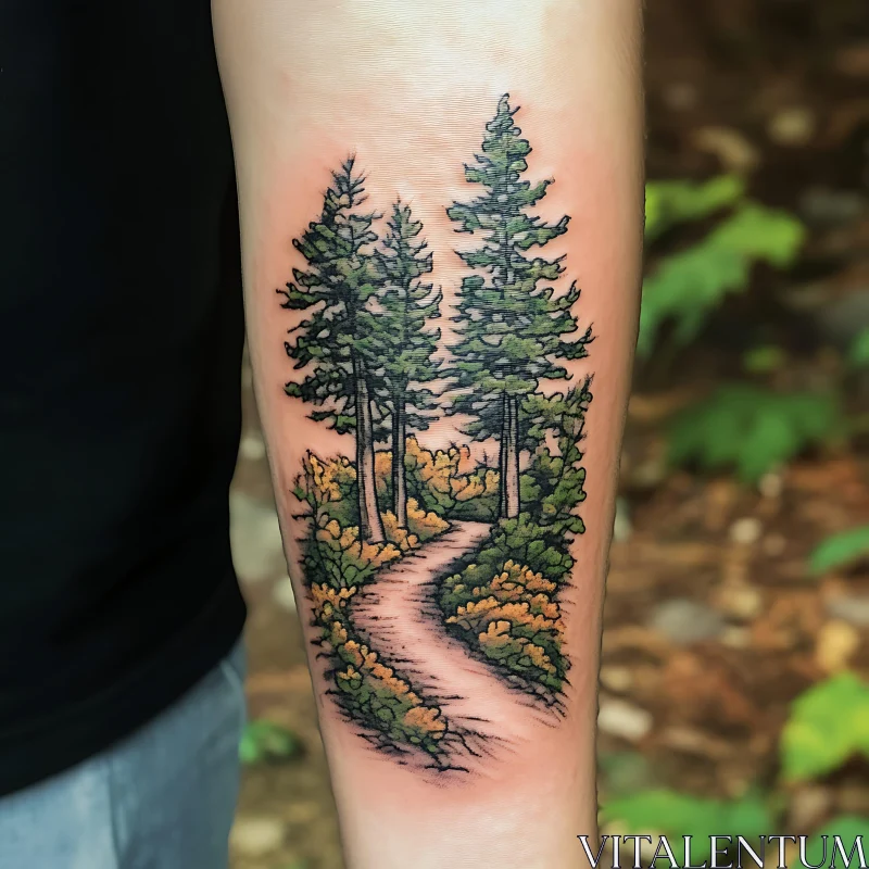 AI ART Forest Path Tattoo