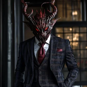 Horned Demon in Business Attire