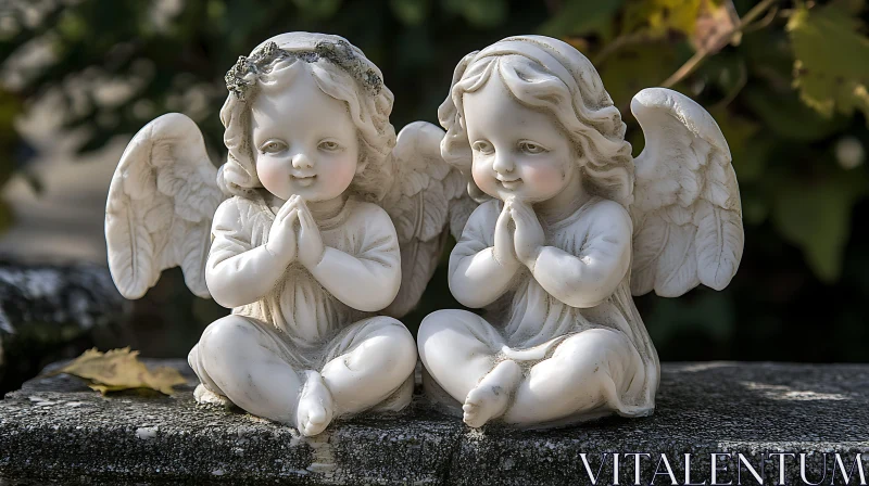 Two Angels Praying Together AI Image