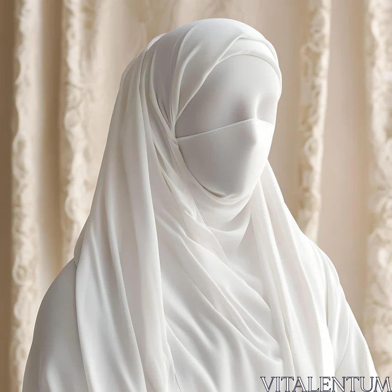 Woman in White Hijab - Portrait AI Image