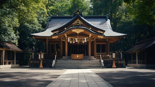 Traditional Shrine in Lush Setting