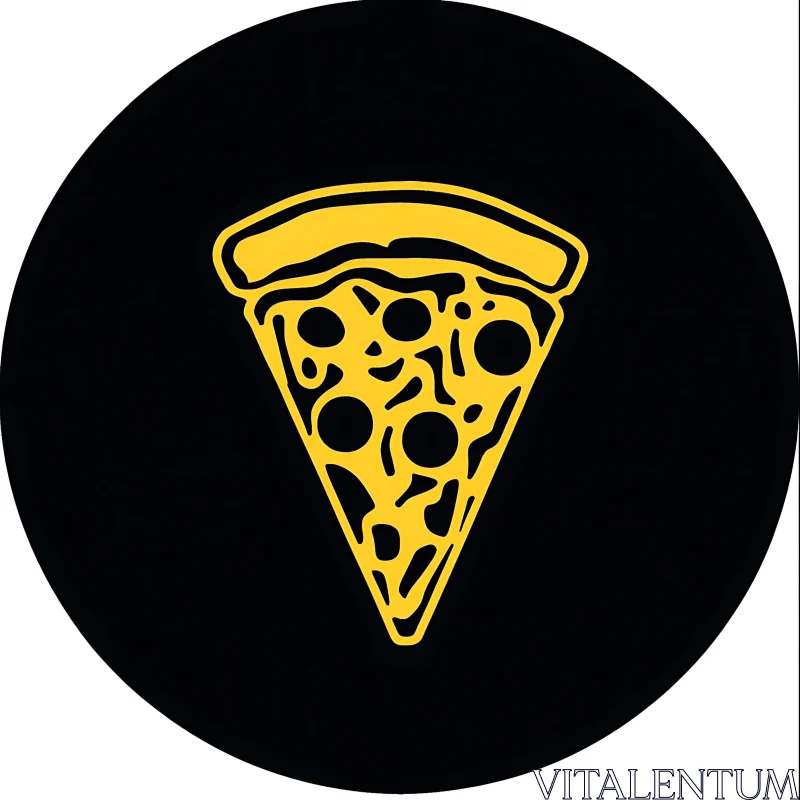 AI ART Stylized Pizza Slice Graphic Art