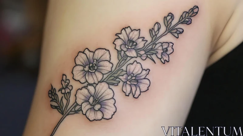 Intricate Floral Body Art Tattoo AI Image