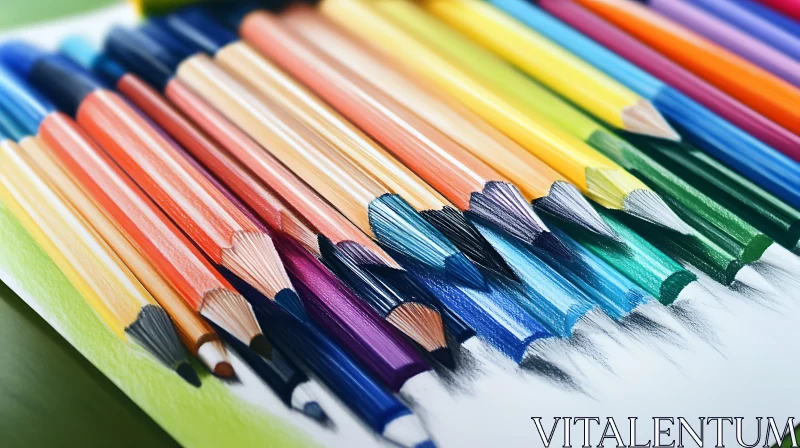 Spectrum of Colored Drawing Pencils AI Image