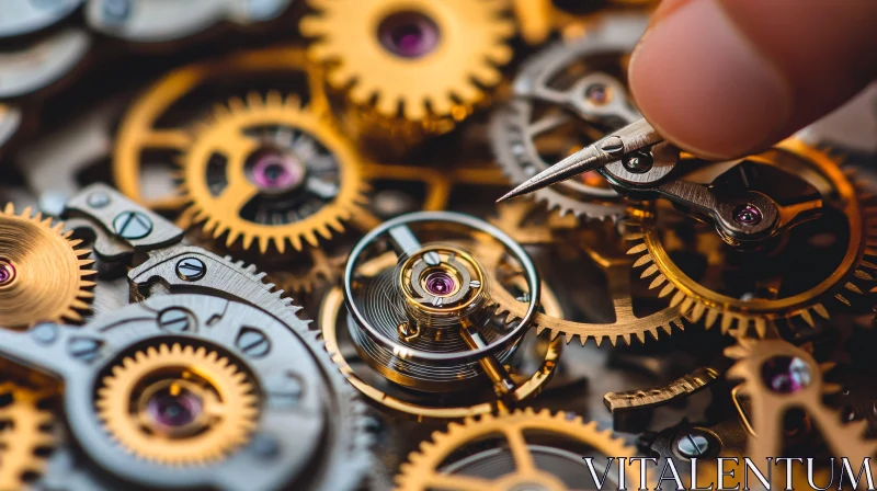 Detailed View of Wristwatch Gears AI Image