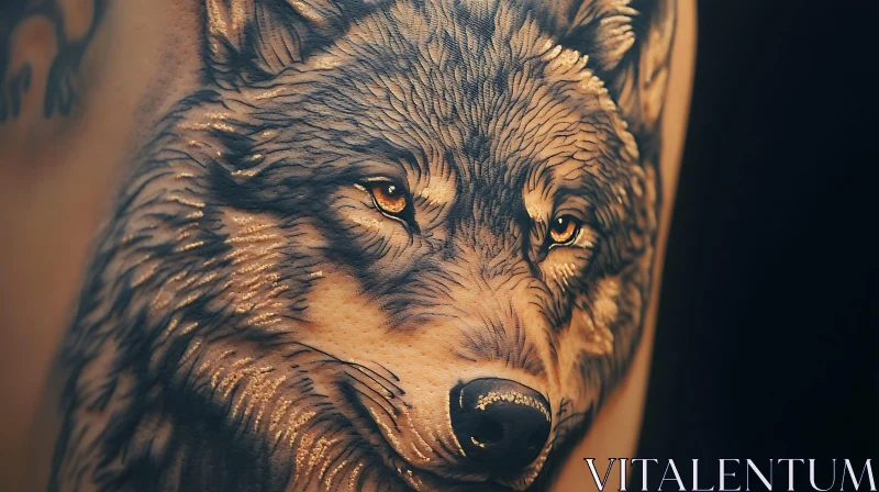 Detailed Wolf Tattoo Artwork AI Image