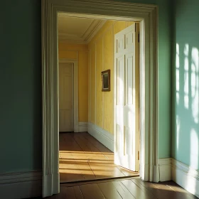 Interior View with Open Door and Sunlight