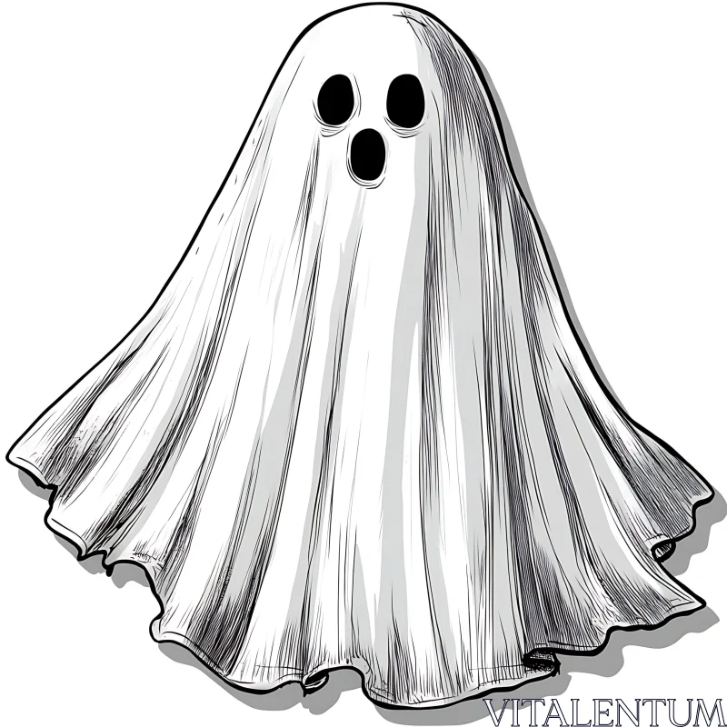 AI ART Cartoon Ghost Character for Spooky Designs