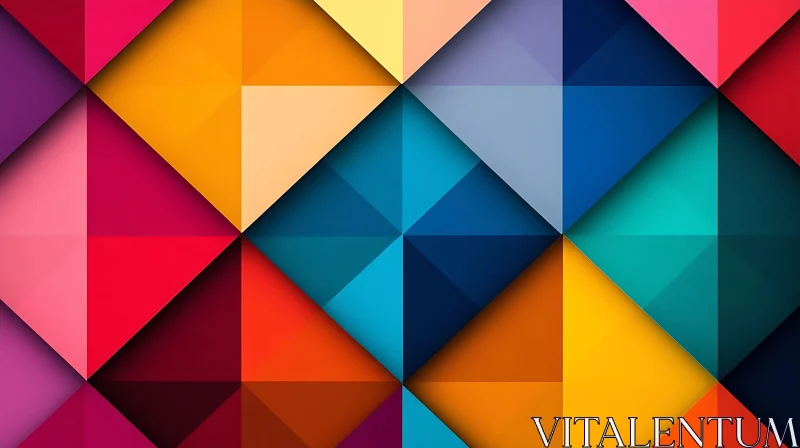 Colorful Abstract Triangles Design AI Image