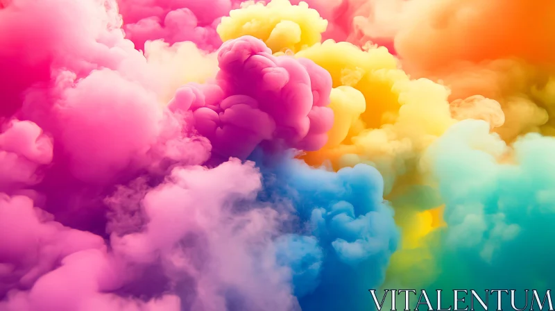 Abstract Colorful Smoke Paint Design AI Image