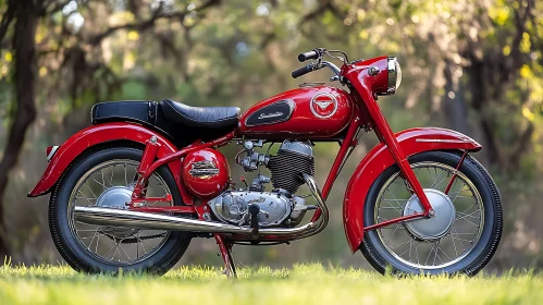 Classic Red Motorcycle