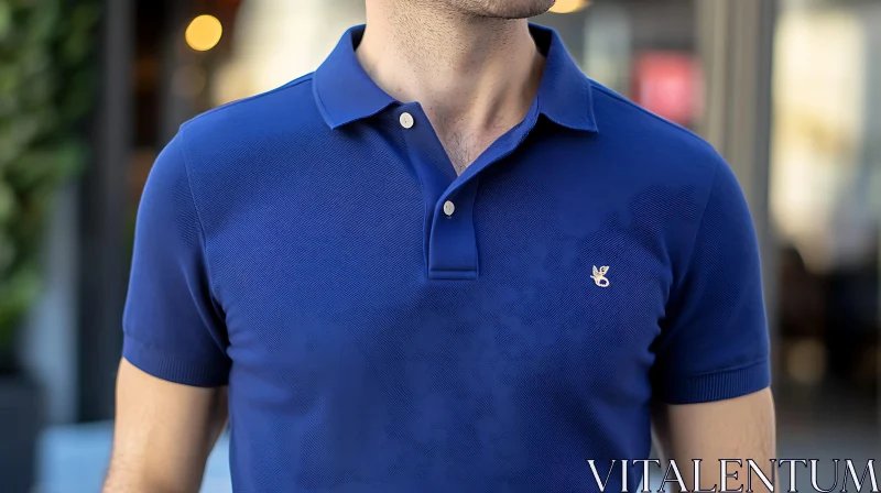 Men's Blue Polo Shirt Fashion AI Image