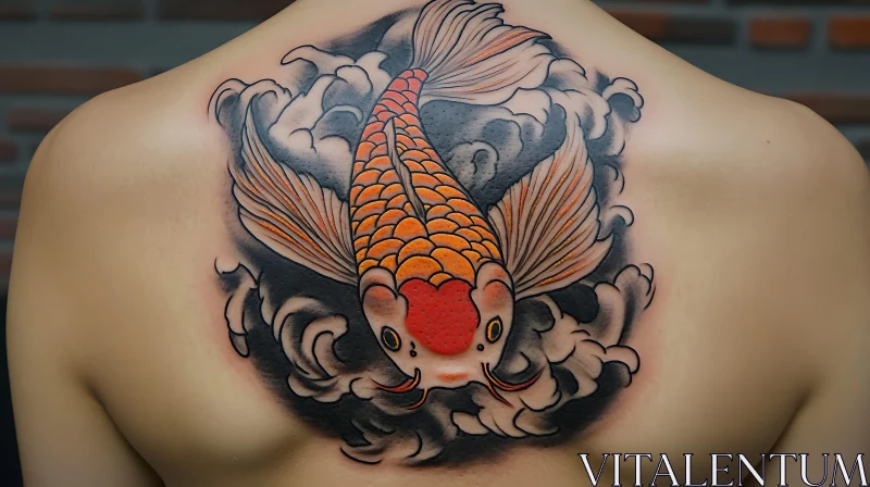 Koi Fish Back Tattoo Art AI Image