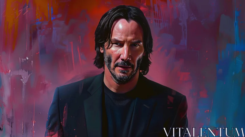 Keanu Reeves in Abstract Art AI Image