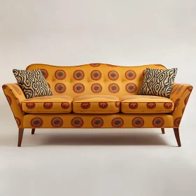 Vintage Sofa With Decorative Pillows