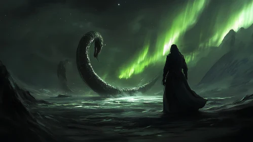 Enigmatic Wizard and the Serpent of Aurora