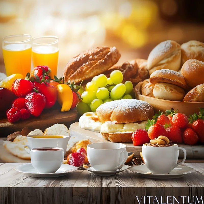 Breakfast Assortment with Pastries and Coffee AI Image