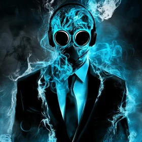 Ethereal Smoke Figure in Suit