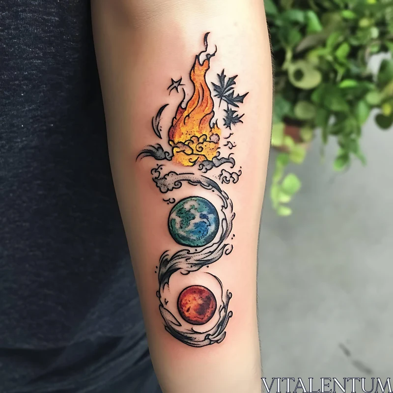 Colorful Arm Tattoo Art AI Image