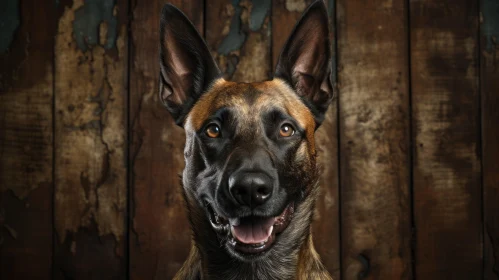 Belgian Shepherd Dog Portrait: Expressive Textured Portraiture