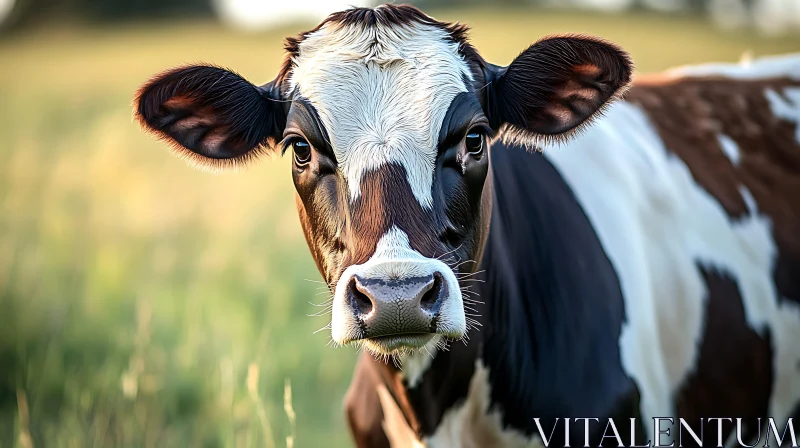 Peaceful Cow Face Close-Up AI Image