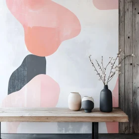 Contemporary Decor Featuring Abstract Art and Vases