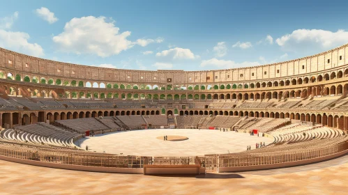 Roman-Style Arena in Mediterranean Landscape - 3D Rendering