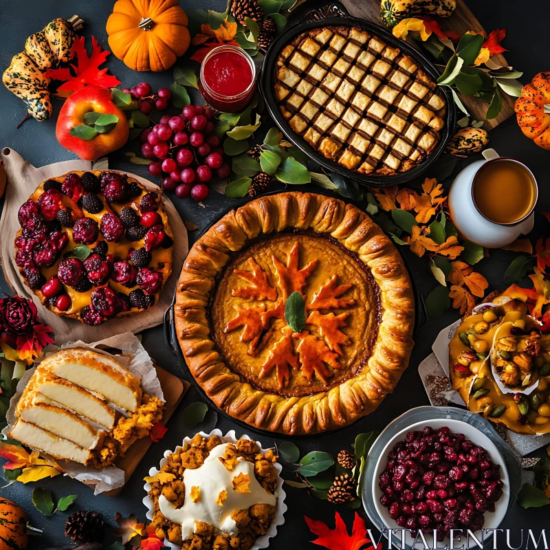 Thanksgiving Dessert Selection AI Image