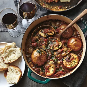 Rustic Stew Still Life with Wine