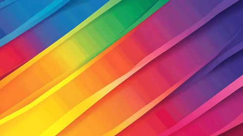 Abstract Art with Diagonal Rainbow Stripes