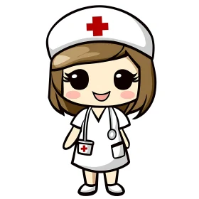 Cute Nurse Cartoon Character Design