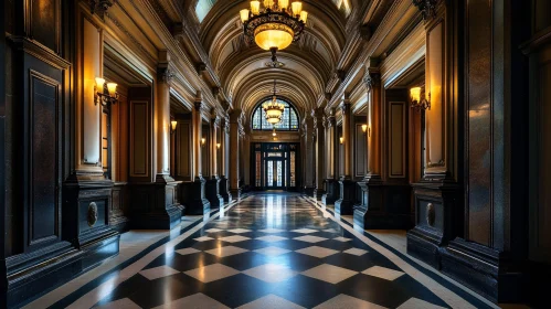 Grand Hallway with Classic Architecture