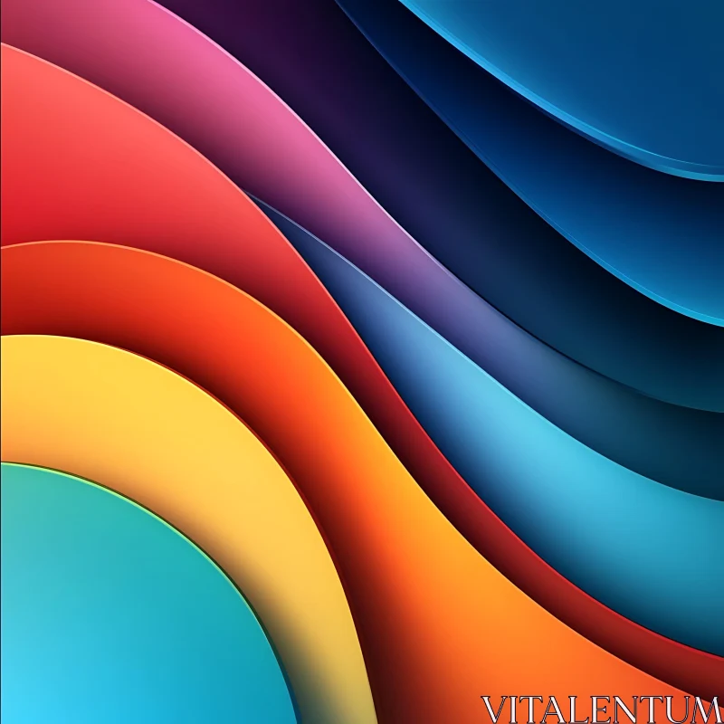 Abstract Gradient Curves AI Image