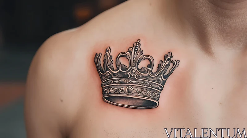 Detailed Crown Tattoo AI Image