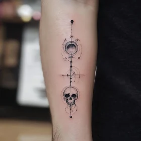 Cosmic Skull Tattoo on Forearm