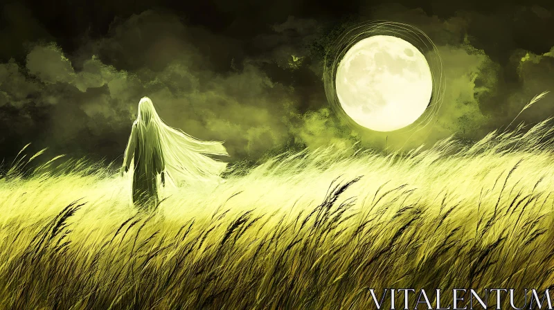 Moonlit Meadow Apparition AI Image