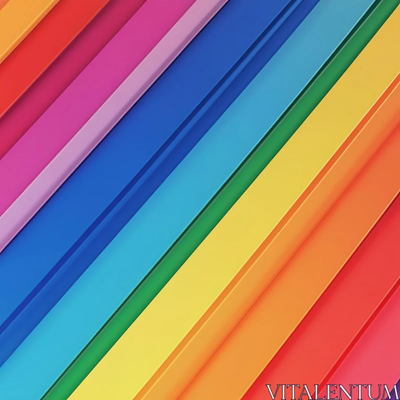 Diagonal Rainbow Stripes AI Image